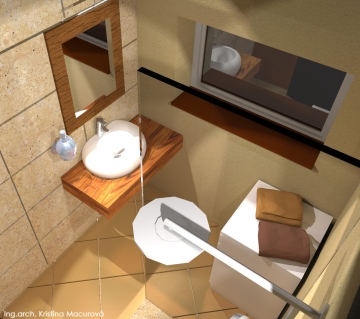 Návrh řešení interiéru koupelen v rodinném domě
